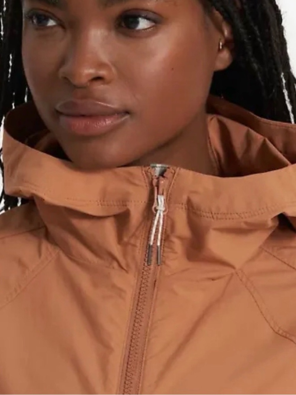 Vuori Shores Jacket in Palo Alto Brown hooded windbreaker M